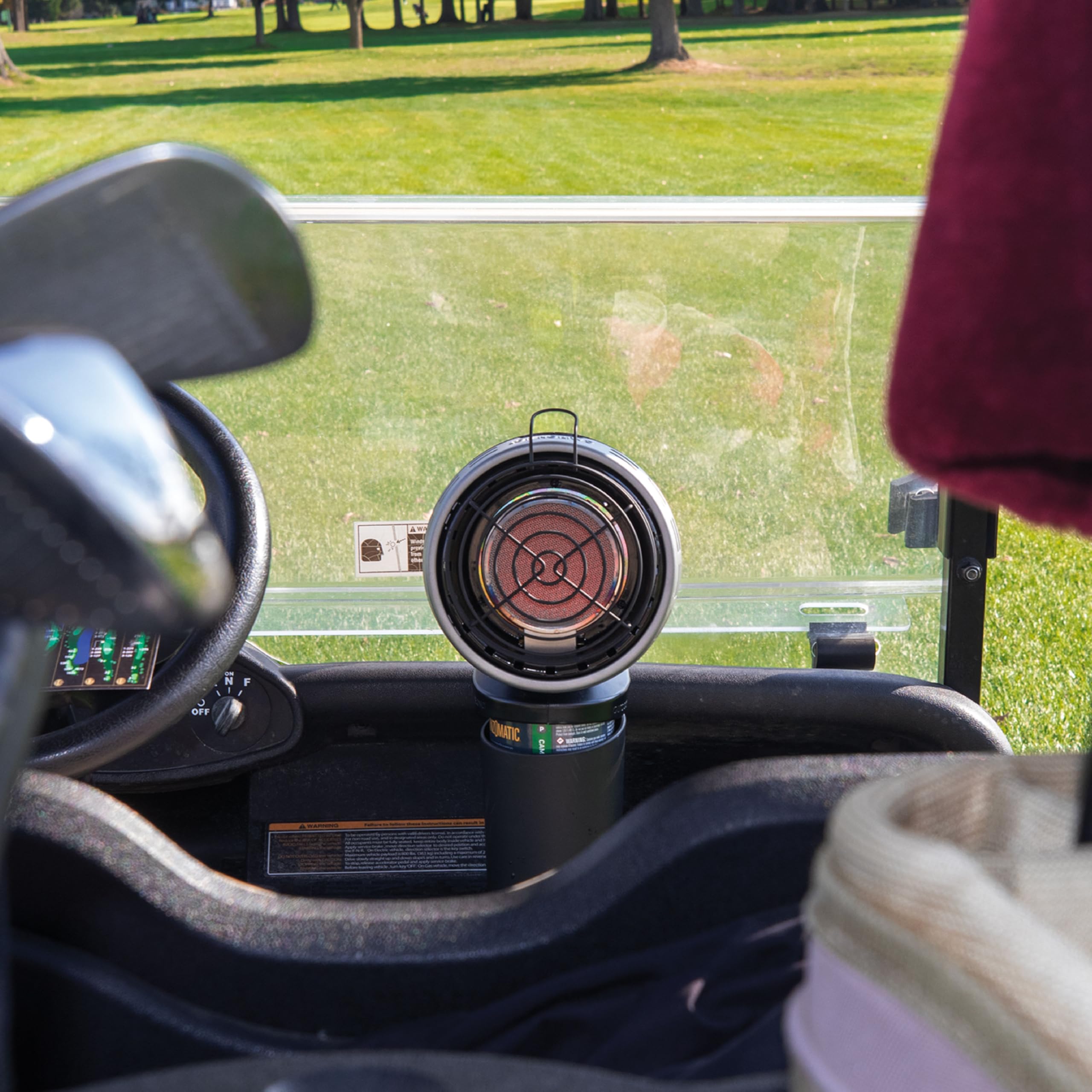 Mr. Heater F242010 MH4GC 4000 BTU Golf Cart Heater - Wind-Resistant with ODS & Tip-Over Safety Switch, Silver & Black - Perfect for Golf Carts, UTVs, and Outdoor Workspaces