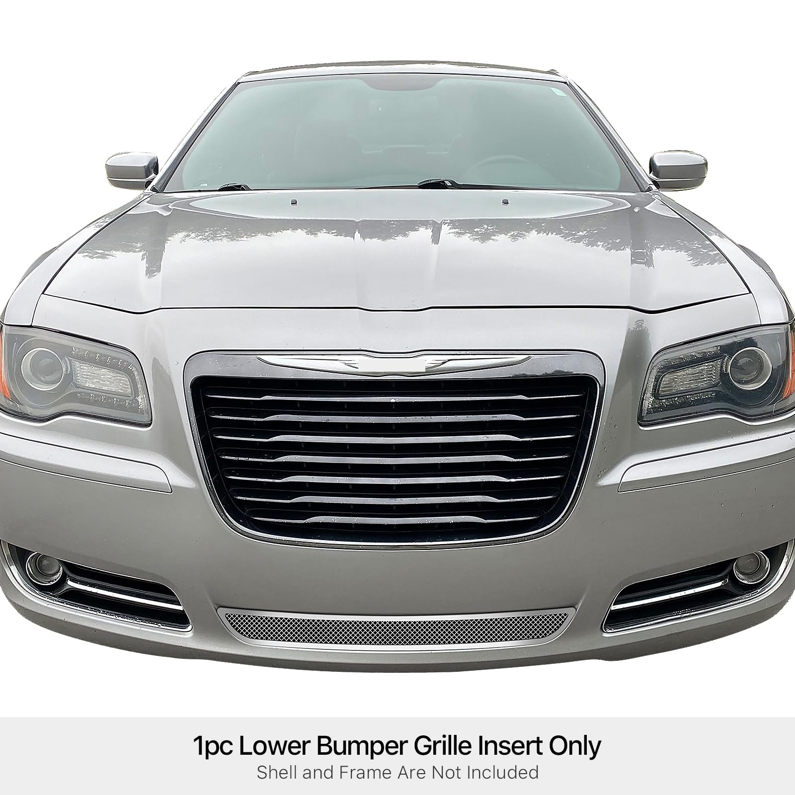APS Compatible with Chrysler 300 300C 2011-2014 Lower Bumper Stainless Steel Chrome Mesh Front Grille Insert R76301R - Upgrade Your Car's Style for a Sleek & Sporty Look