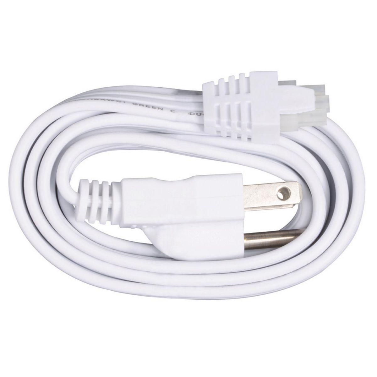 60 Inch White Cord and Plug for Elena Task Lighting - Replacement Power Cable for Desk Lamps, Floor Lamps & Reading Lights