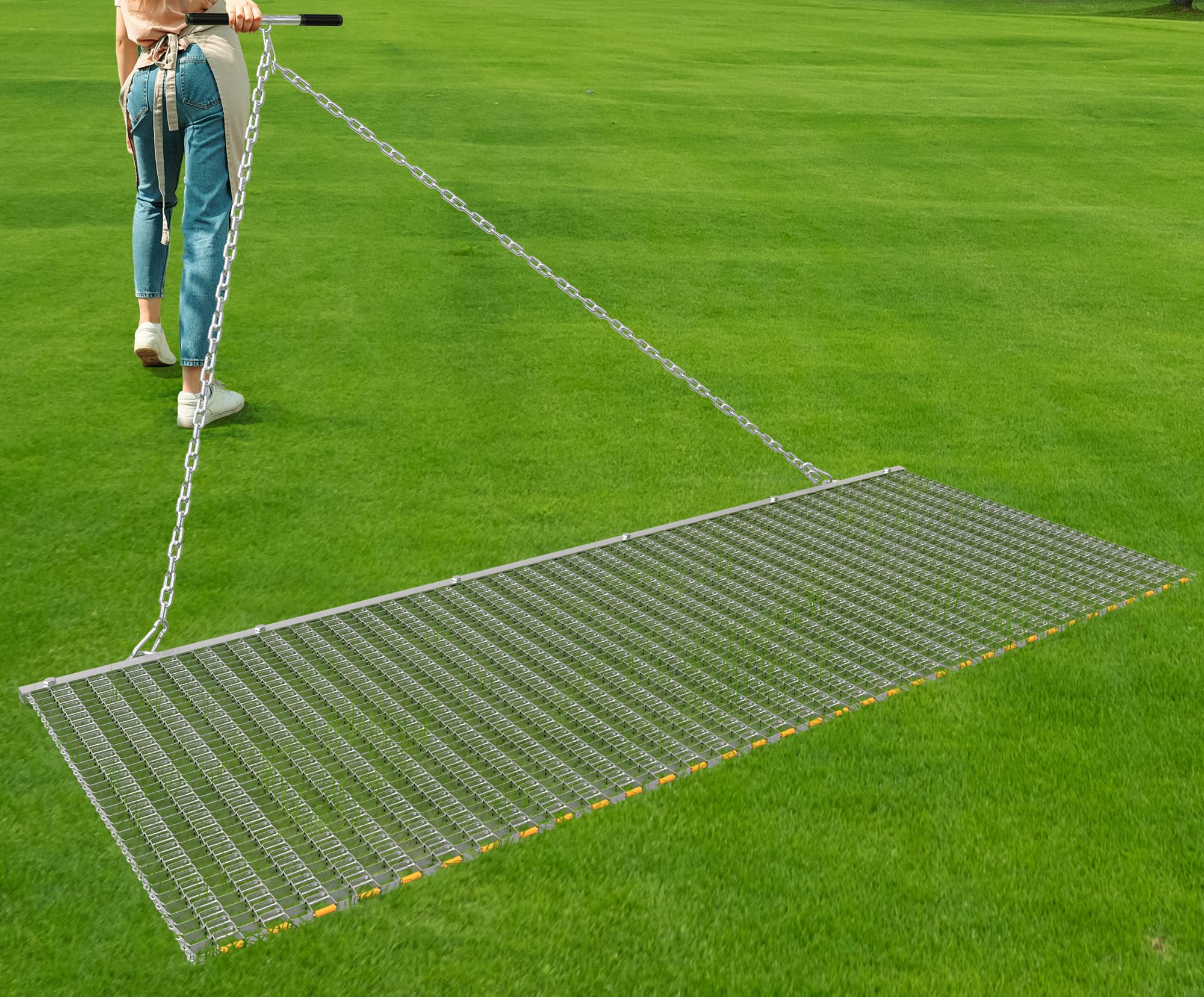 YINTATECH 3'x6' Heavy Duty Drag Mat for Field Leveling - Galvanized Steel Lawn Leveler Mat for ATV, UTV & Hand Use - Perfect for Sports Fields, Pastures & Landscaping Projects