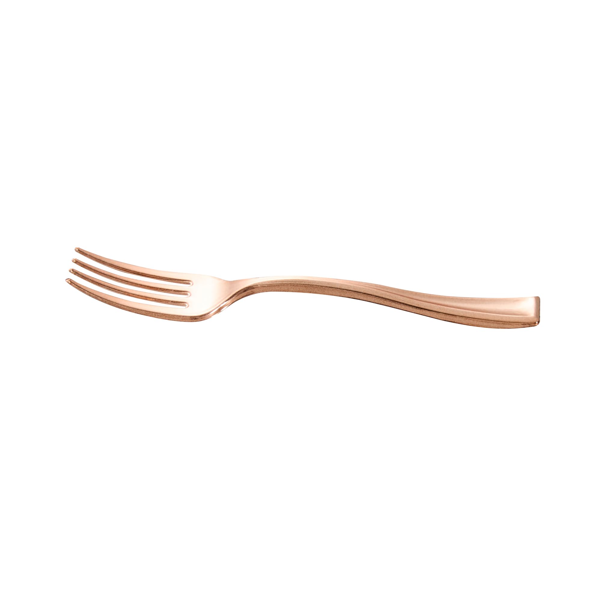 500-Pack 4 Inch Mini Plastic Forks - Heavy-Duty Disposable Appetizer Forks in Rose Gold for Hors D'oeuvres, Desserts, Samples | Perfect for Parties, Weddings, Catering & Events - Elegant & Durable