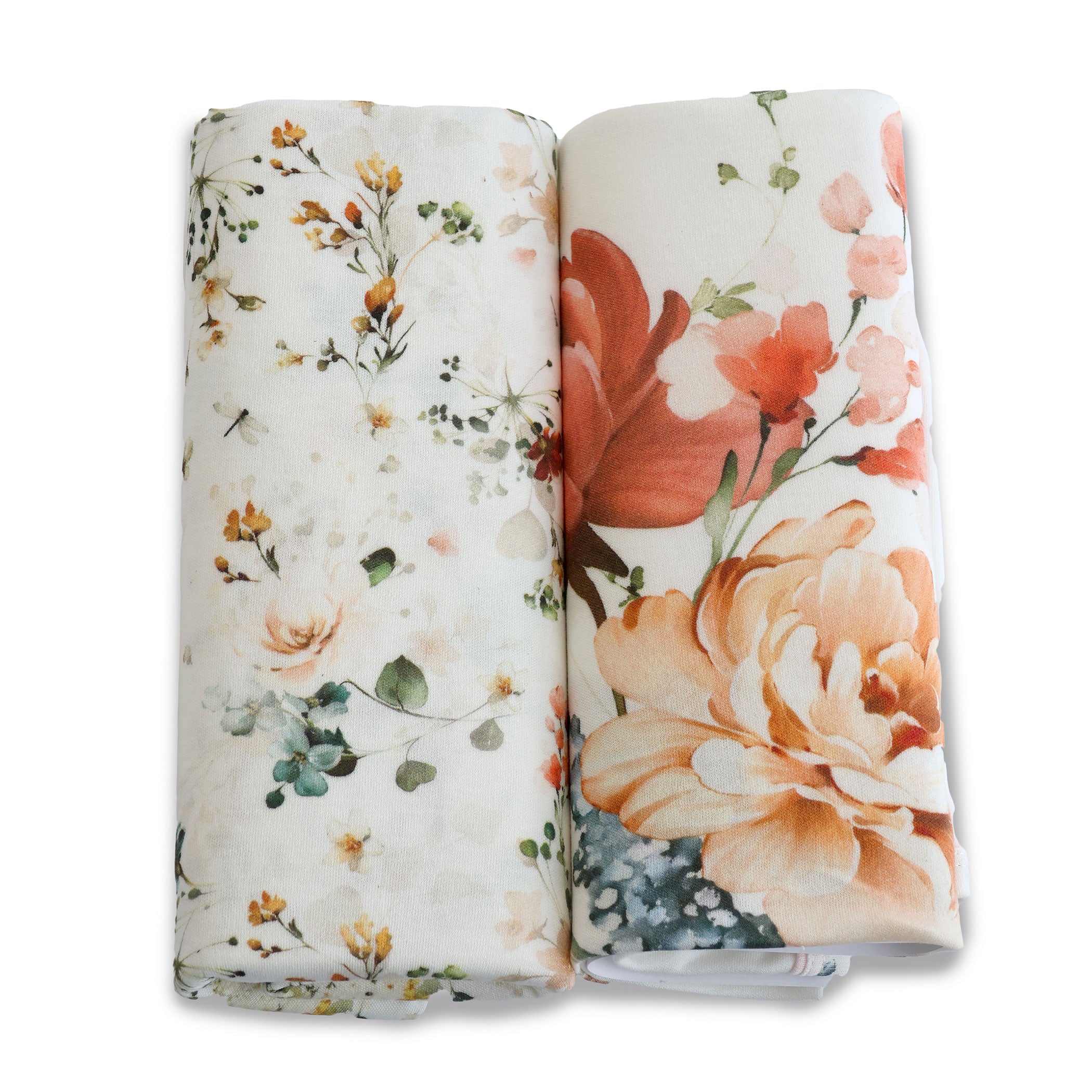 Peonies Bamboo 2-Pack Jersey Wraps - Soft & Breathable Hair Towel Wrap for Women - Perfect for Post-Shower, Salon, Spa & Home Hair Care