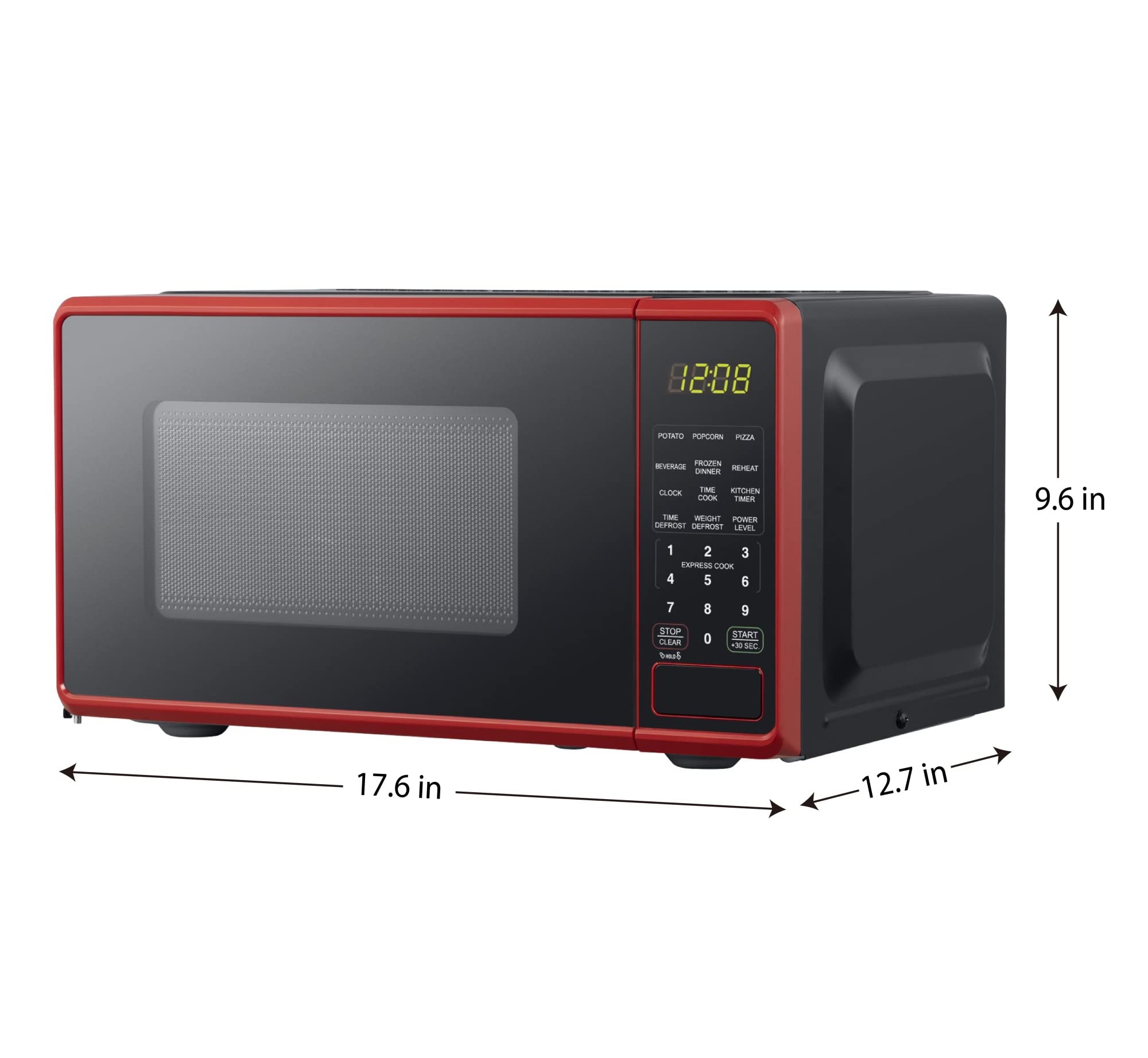 NAXXY 0.7 Cu Ft Compact Countertop Microwave Oven with 30-Second One-Touch Button - Fast Cooking & Reheating for Small Spaces - Perfect for Dorms, Offices & Small Kitchens (Red)