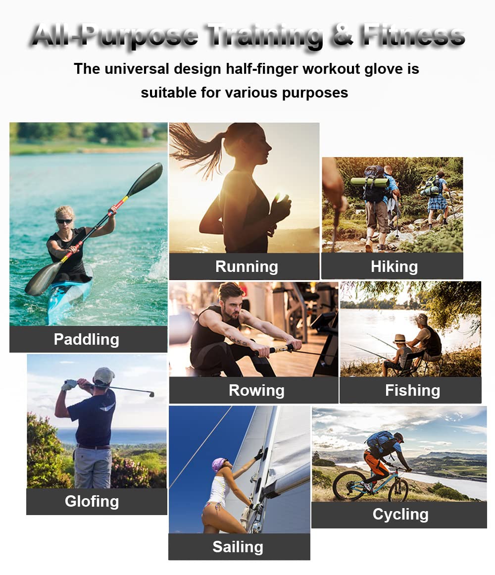 Fingerless Gloves for Men & Women - Waterproof Sports Gloves for Fishing, Sailing, Rowing, Kayaking, Cycling & Outdoor Activities - Non-Slip Grip & Breathable Design