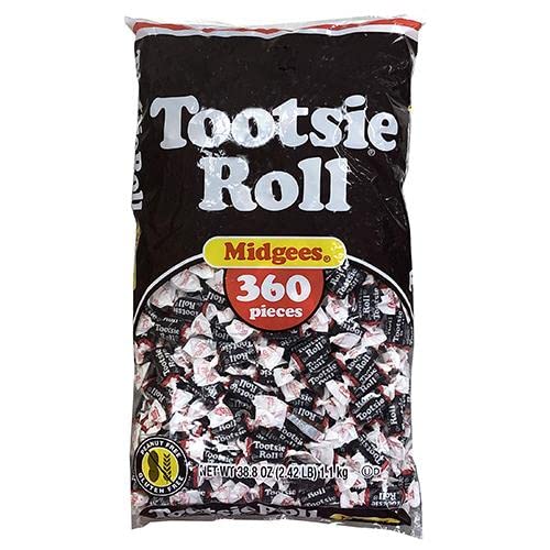 Tootsie Roll Mini Midgees - 2.42 LB Bulk Bag of Chewy Chocolate Candy | Perfect for Halloween, Parties, and Office Treats