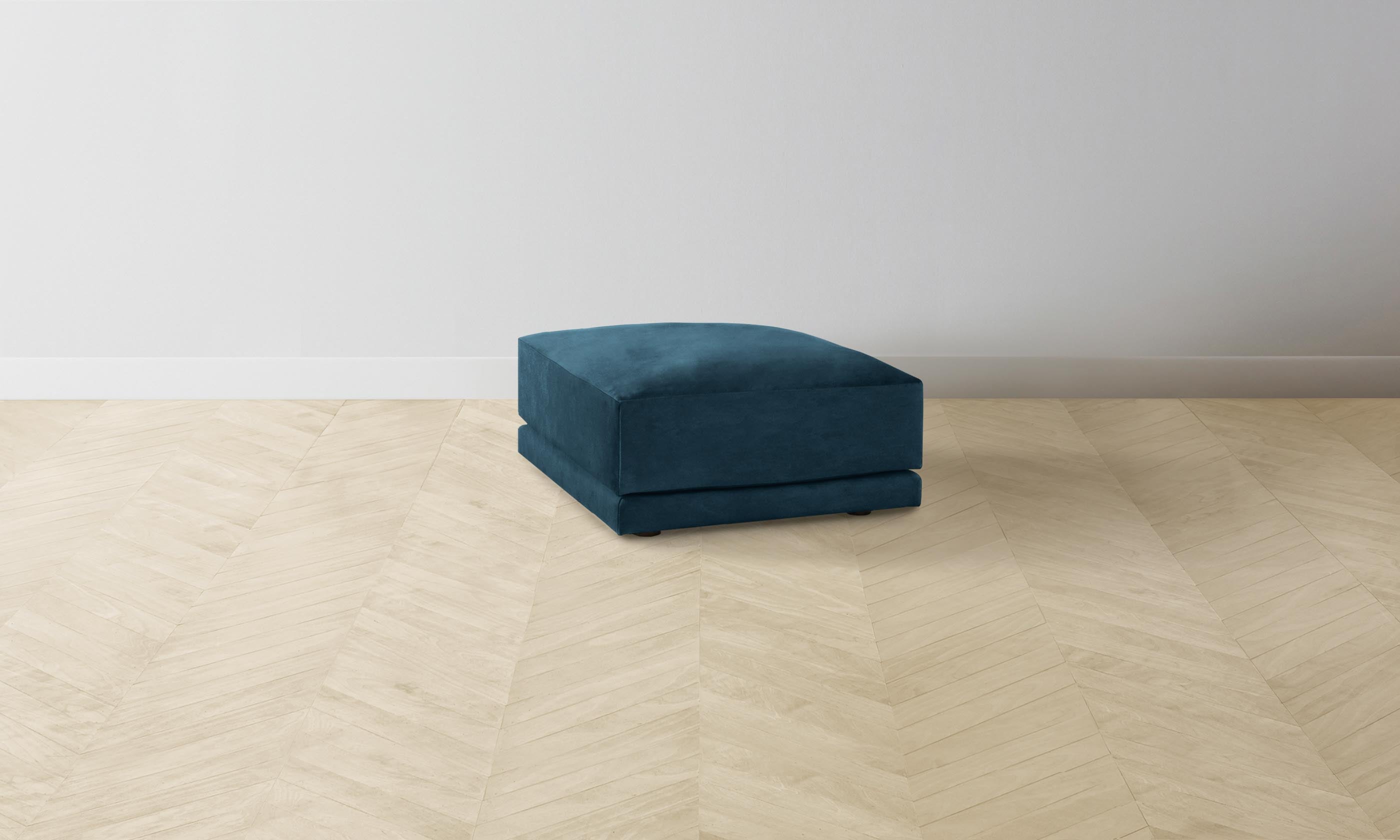 The Jones Ottoman - Performance Velvet Lagoon Blue Storage Bench for Living Room, Bedroom & Entryway - Modern Home Decor & Comfortable Seating Solution