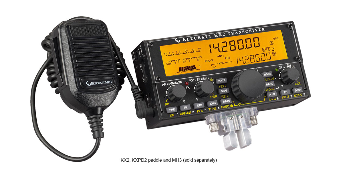 KX2 M_KX2 Transceiver Assembled with E877035 SIDE KX Heatsink Set - Complete with Both Ends & Lexan Cover - Easy Installation for Ham Radio Enthusiasts - Perfect for Field Operations and Emergency Communications