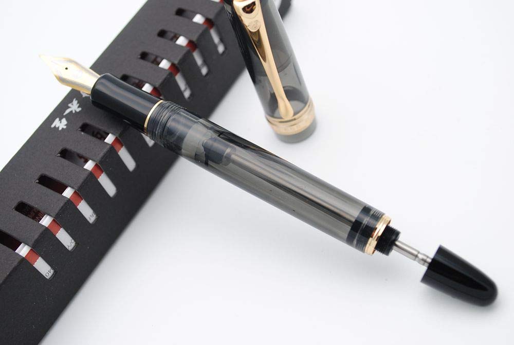Premium Vacuum Filling Fountain Pen with 0.7mm Medium Nib - Black & Gold Design, Original Gift Box Included | Perfect for Calligraphy, Journaling & Professional Writing