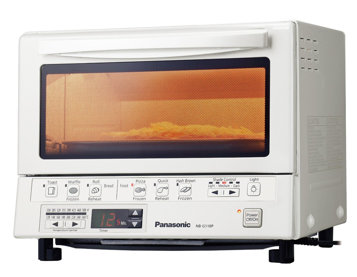 Panasonic FlashXpress Toaster Oven 1300W - Instant Double Infrared Heating, 6 Preset Buttons, Auto Cooking Time, Digital Timer with Alarm, 9