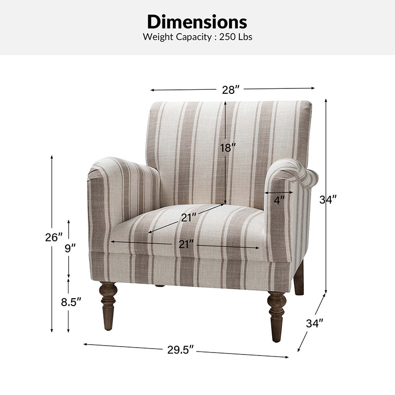 Quentin Upholstered Armchair - Modern Accent Chair for Living Room, Bedroom & Office - Comfortable Lounge Chair with Soft Fabric & Sturdy Wooden Legs