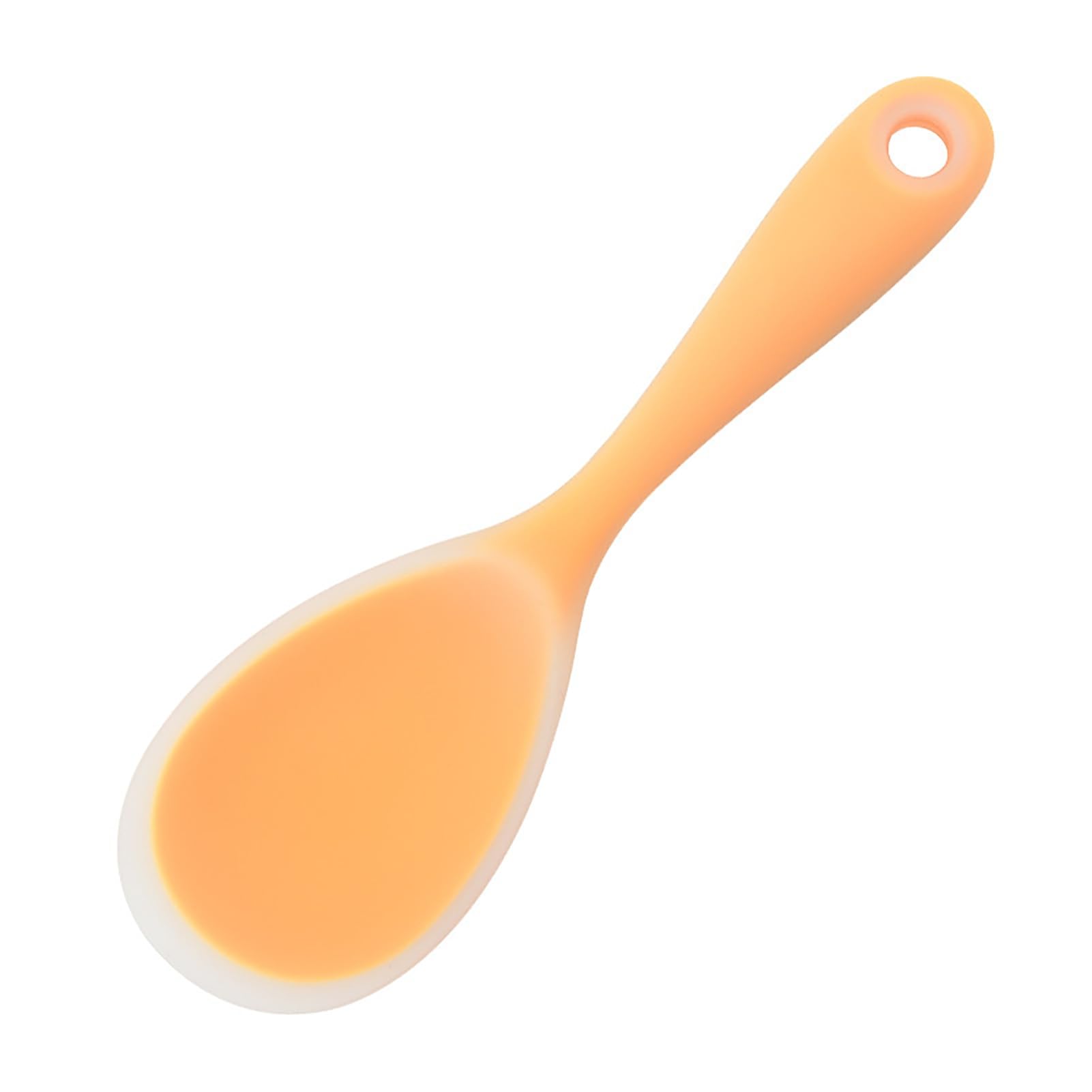 Thickened Silicone Rice Spoon with Hanging Hole - Heat-Resistant, Easy to Clean Translucent Cooking Tool for Baking, Stirring & Serving - Perfect for Home Kitchens & Meal Prep