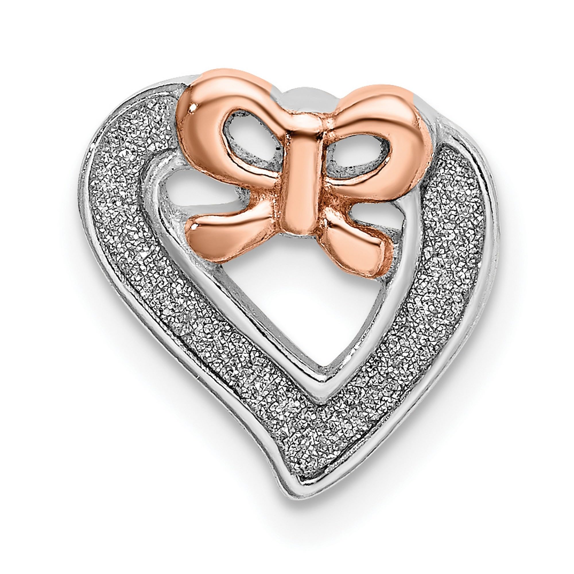 Sterling Silver Rose Tone Glitter Enamel Chain Slide Necklace - Elegant Jewelry for Women, Perfect for Valentine's Day Gifts, Anniversaries & Special Occasions