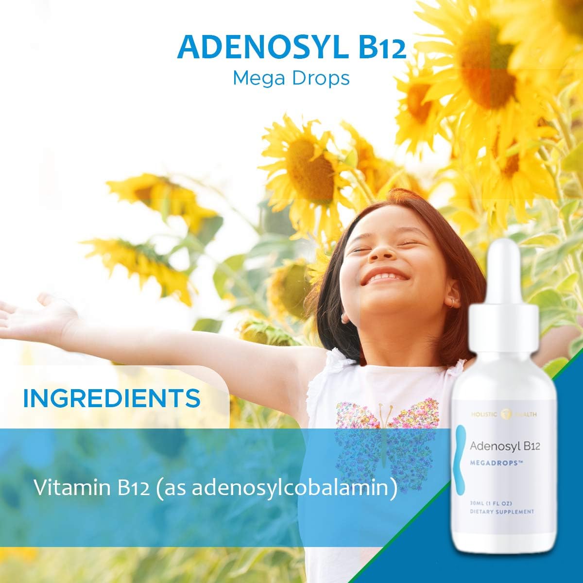 Premium Adenosyl B12 Liquid Vitamins - Fast Absorption Vitamin B12 Drops for Energy, Focus & Brain Support - 15ML Mega Drops for Adults - Boost Energy Naturally at Work, Gym & Daily Life
