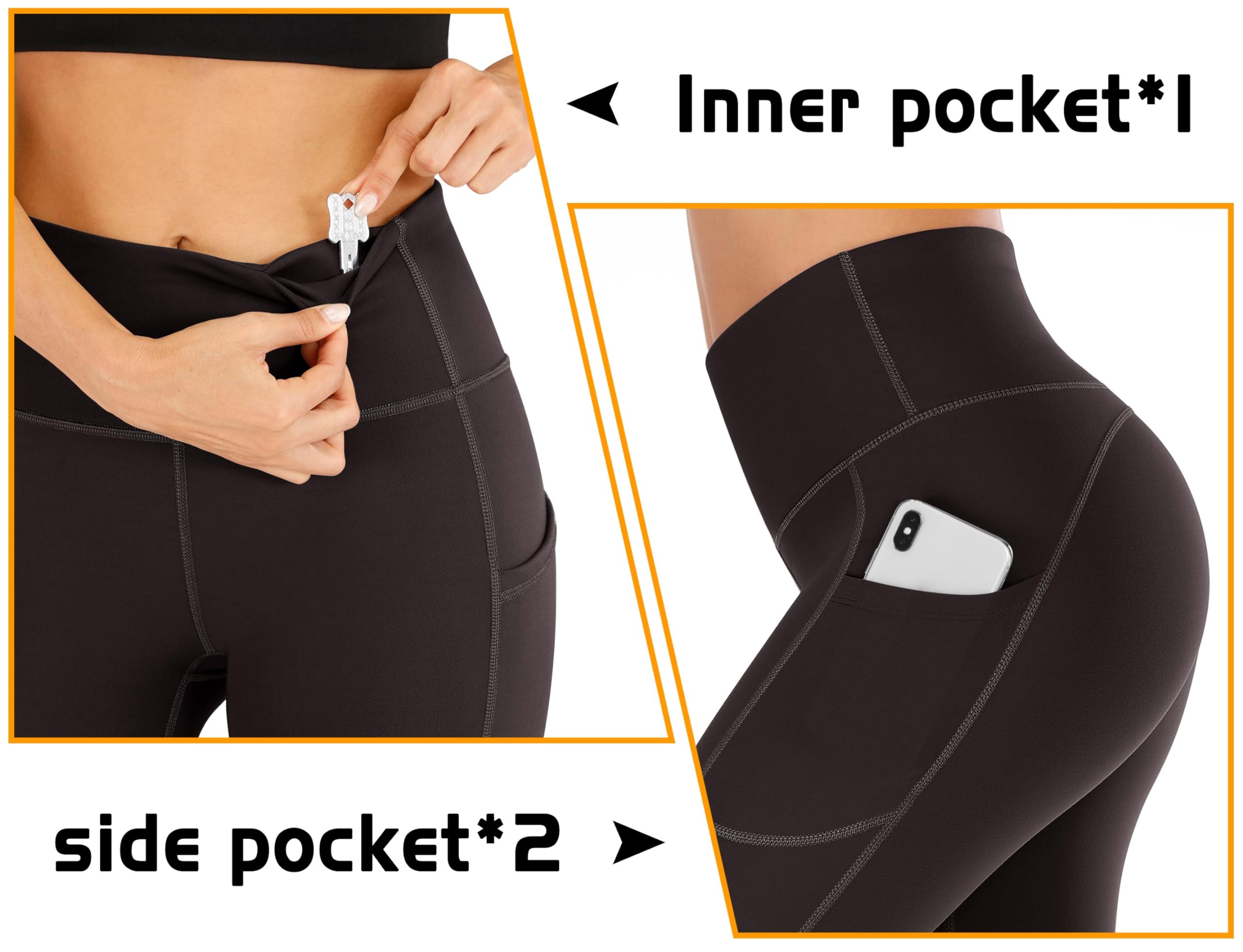 IUGA High Waisted Yoga Pants for Women with Pockets - Workout Capri Leggings for Running, Gym & Yoga - Comfortable Stretchy Activewear for Women
