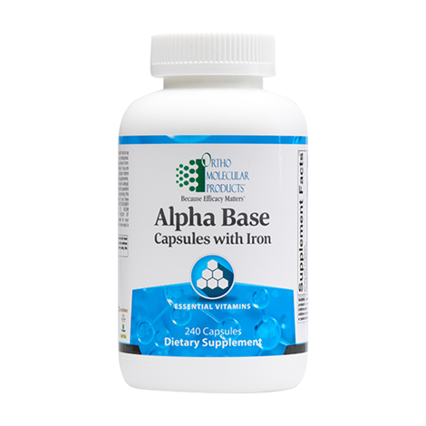 OrthoMolecular Products Alpha Base Multivitamin Capsules with Iron - Essential Daily Supplement for Energy & Immune Support