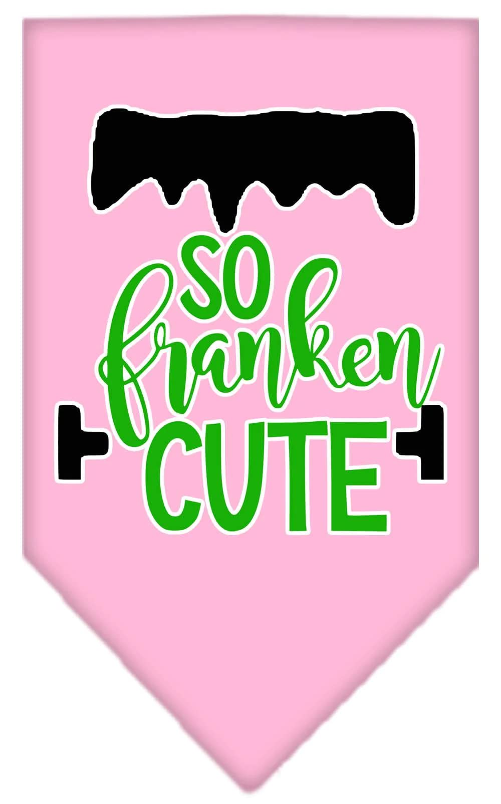 Halloween Pet Bandana for Dogs - 'So Franken Cute' Screen Printed Lime Green Small Bandana | Perfect for Halloween Costumes, Pet Parties & Photo Shoots