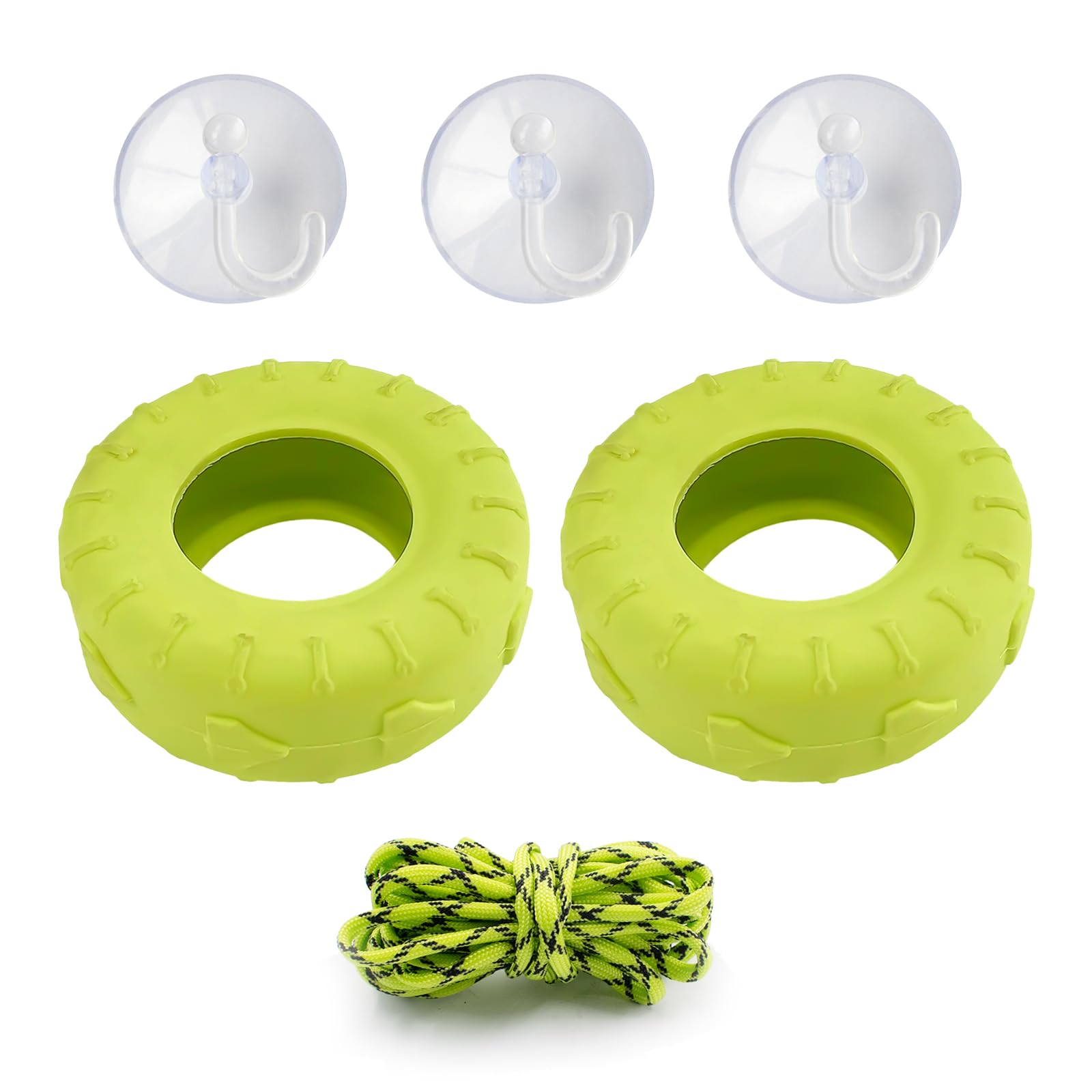 2 PCS Tree Frog Toy Tire Swing with Suction Cups - Miniature Habitat Accessories for Frog Tanks, Terrariums & Reptile Enclosures - Perfect for Climbing, Play & Decoration (Ideal for Frogs, Reptiles & Amphibians)
