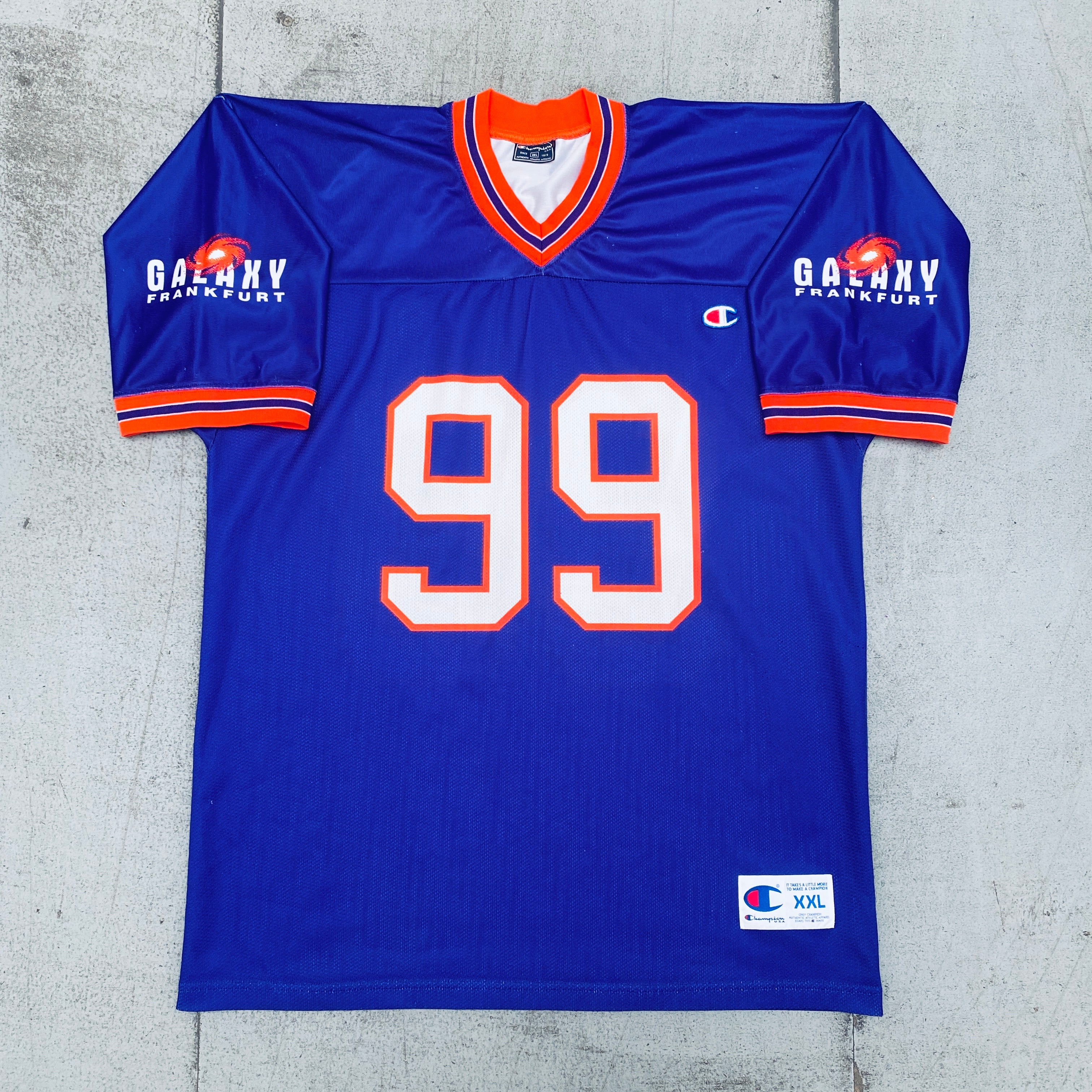 Frankfurt Galaxy No. 99 Champion Jersey - XXL Size, Authentic NFL Europe Football Jersey for Fans & Collectors - Perfect for Game Day, Tailgating, and Sports Memorabilia Display