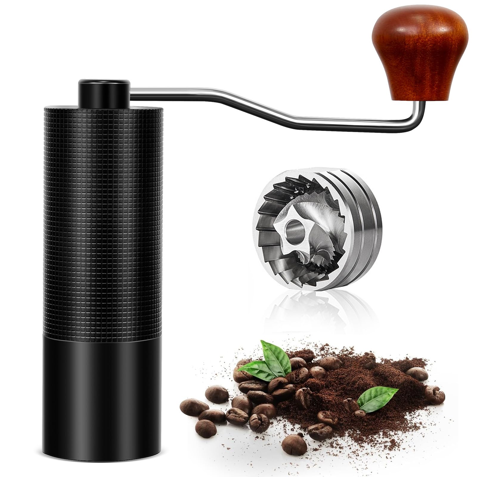 Premium 25g Manual Coffee Grinder - CNC Stainless Steel Hand Crank Mill with Double Bearing Adjustment | Perfect for Espresso, French Press & Pour Over | Ideal for Home, Office & Travel Use