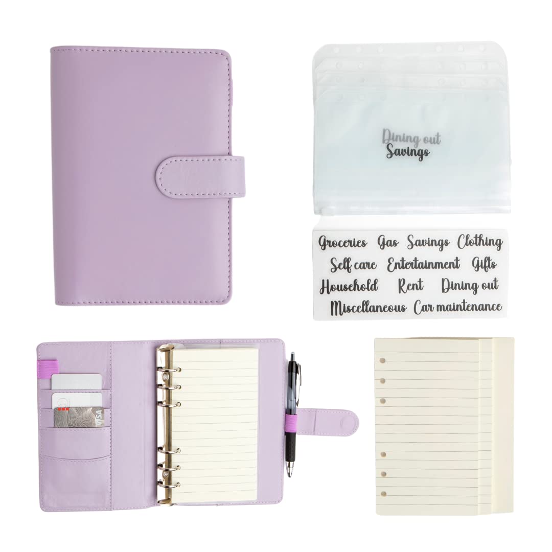 Budget Binder with Zipper Envelopes | Money Organizer for Cash System | Purple Financial Planner for Saving & Budgeting - Perfect for Home Finance, Dave Ramsey Envelope Method, and Personal Money Management