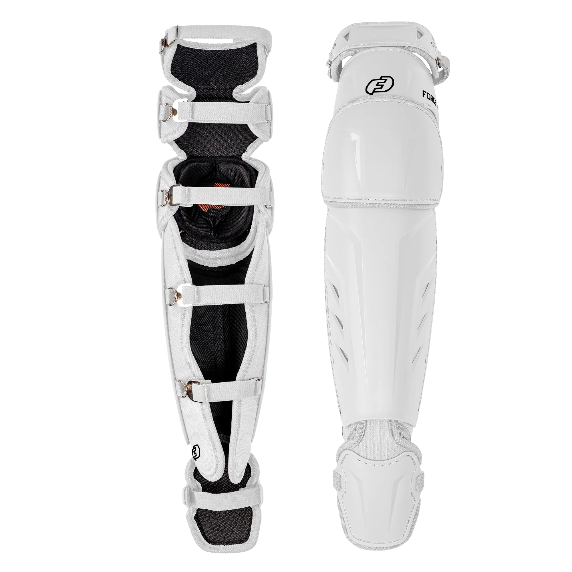 FORCE3 XS3® PRO ELITE Baseball Catcher Leg Guards - Lightweight Protective Gear for PitchCom® System - Perfect for Intermediate Players & Youth Leagues