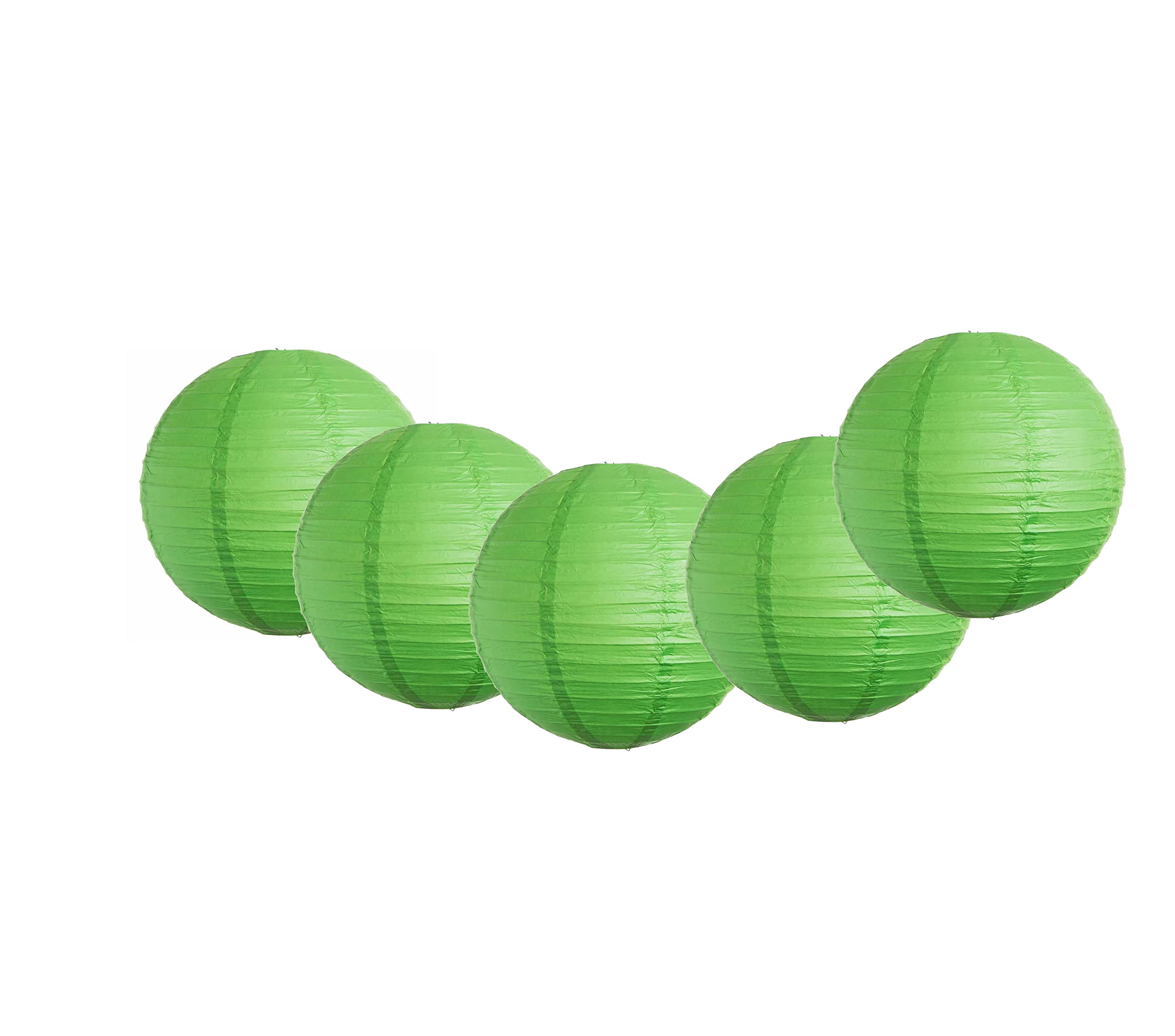 LOLASATURDAYS Apple Green Paper Lanterns - Eco-Friendly Party Decorations for Weddings, Birthday & Home Decor | Hanging Chinese Style Paper Lanterns for Indoor/Outdoor Events, Garden Parties & Festival Decor