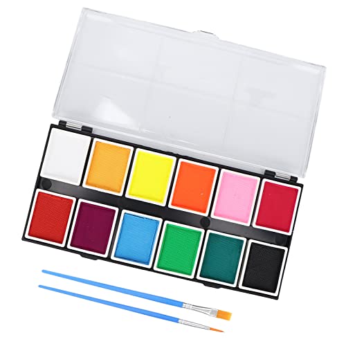 12 Colors Face & Body Paint Kit for Halloween, Christmas, Cosplay - Safe, Non-Toxic DIY Makeup for Kids & Adults - Perfect for Parties, Costume Events & Festive Celebrations