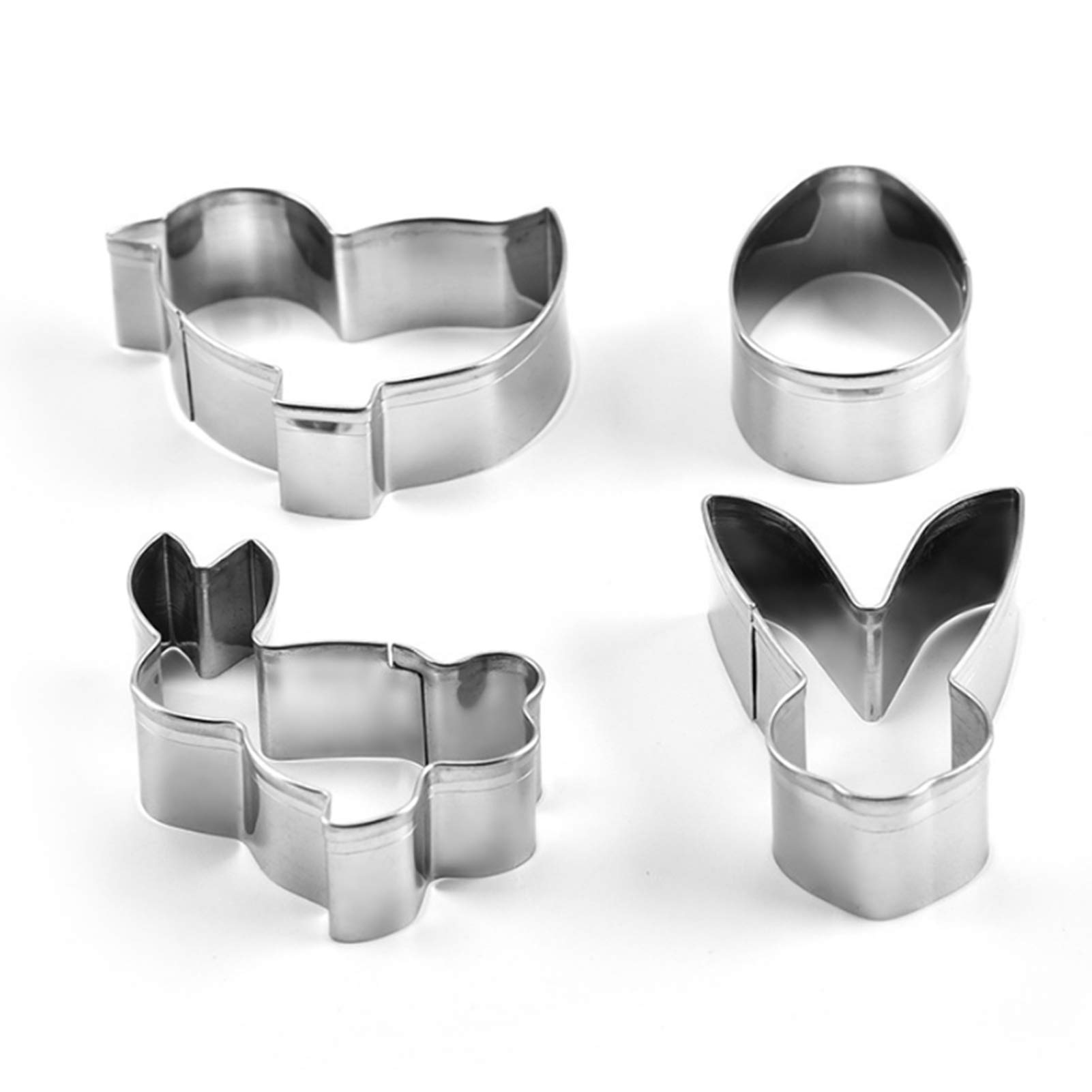 Galapara 4Pcs Stainless Steel Animal Cake Molds - Mini Baking Tools for Cakes, Biscuits, Mousse & Pudding | Perfect for Birthday Parties, Baby Showers & Home Baking