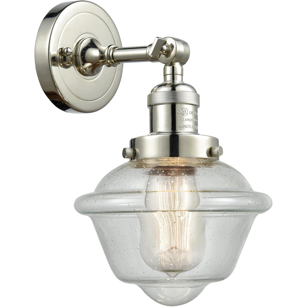Innovations 201F-PN-G534-LED Semi-Flush Mount Ceiling Light Fixture - Polished Nickel Finish, Energy Efficient LED Lighting for Bedroom, Hallway, Kitchen & Living Room