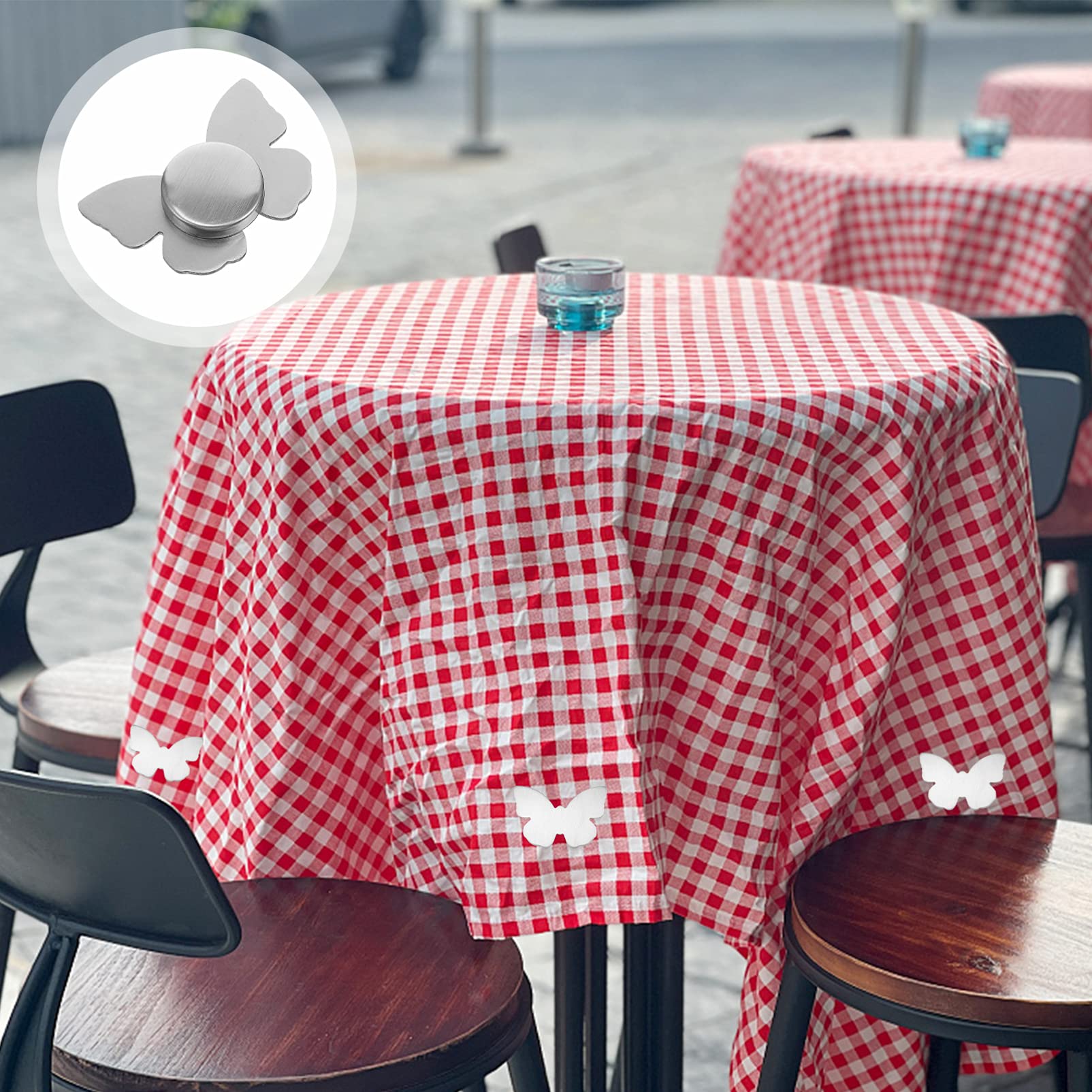 4 Pack Stainless Steel Magnetic Tablecloth Weights - Heavy Duty Tablecloth Clips for Outdoor Picnics, Parties & Windy Days - Secure Table Cover for Patio, Camping & BBQs