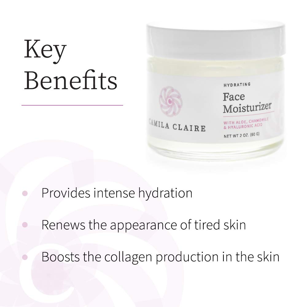 Best Hydrating Face Moisturizer with Hyaluronic Acid & Aloe Vera - Vitamin E, C, B Enriched for Deep Hydration & Collagen Boost | Revitalizes Tired Skin | 2 Oz | Perfect for Daily Skincare Routine & Dry Skin Relief