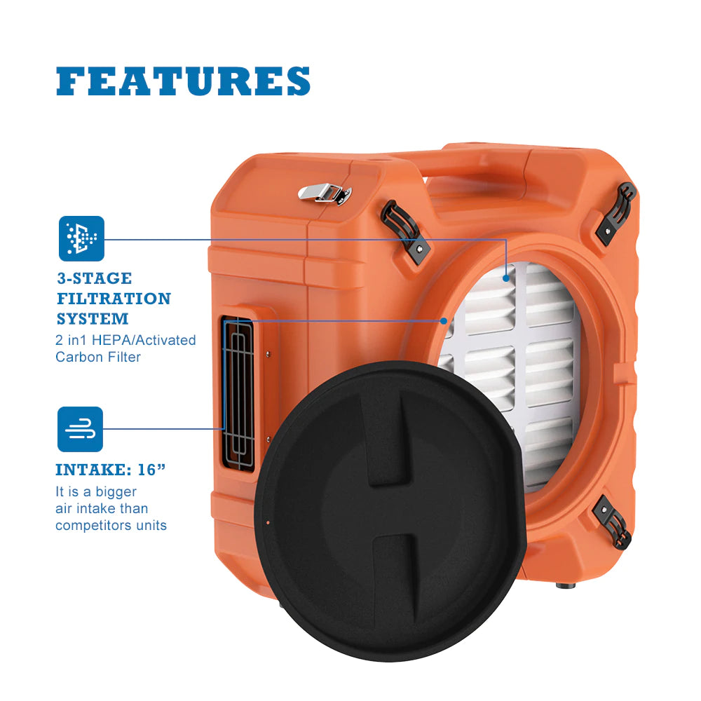AlorAir HEPA Pro 970 Air Scrubber with UV-C Light Sterilization - Professional Air Purifier for Home, Office, and Commercial Use - Removes Dust, Allergens, and Germs - Ideal for Allergy Relief and Indoor Air Quality Improvement