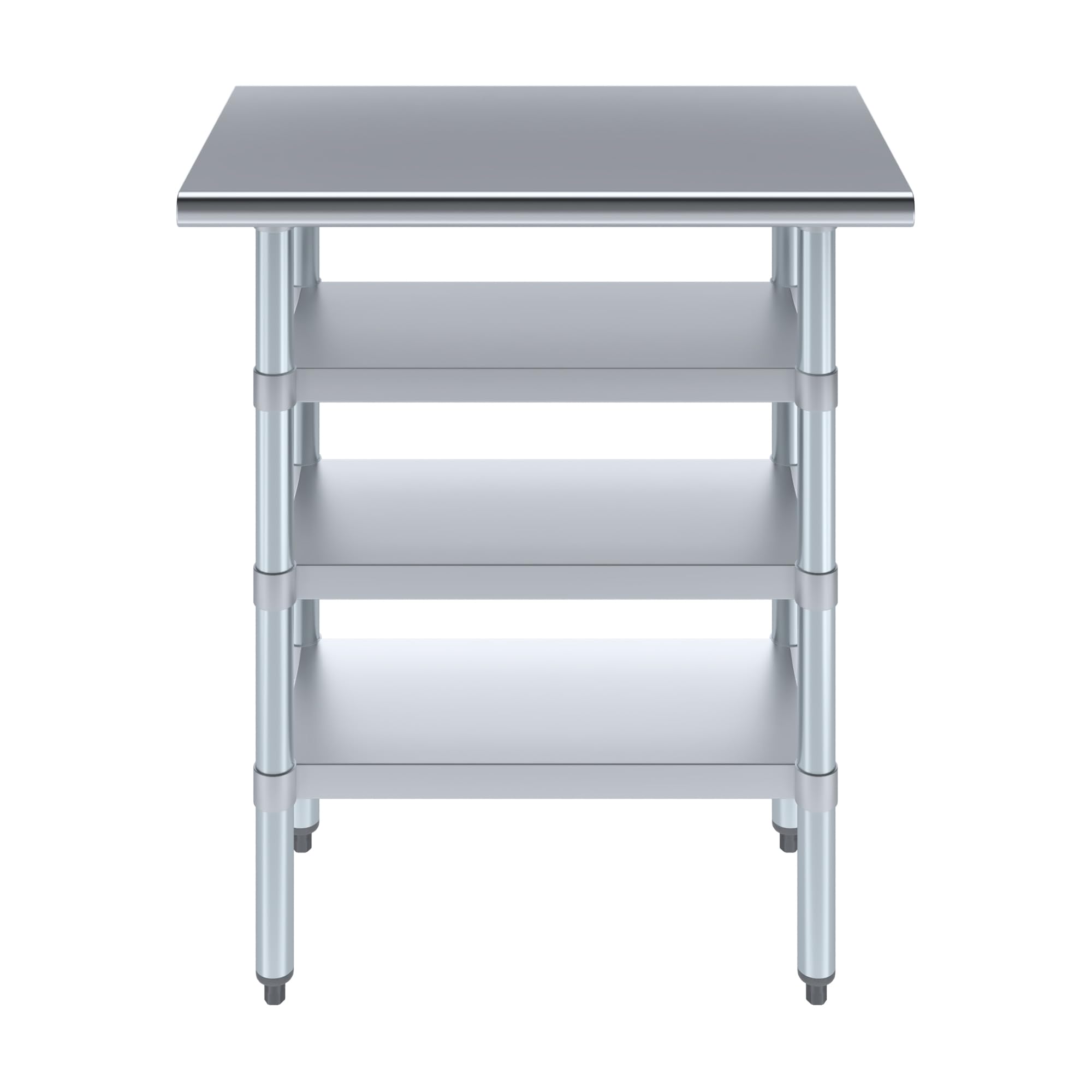 AmGood Stainless Steel Work Table with 3 Shelves | Heavy Duty Metal Utility Table for Commercial Kitchen & Home Use | NSF Certified 30