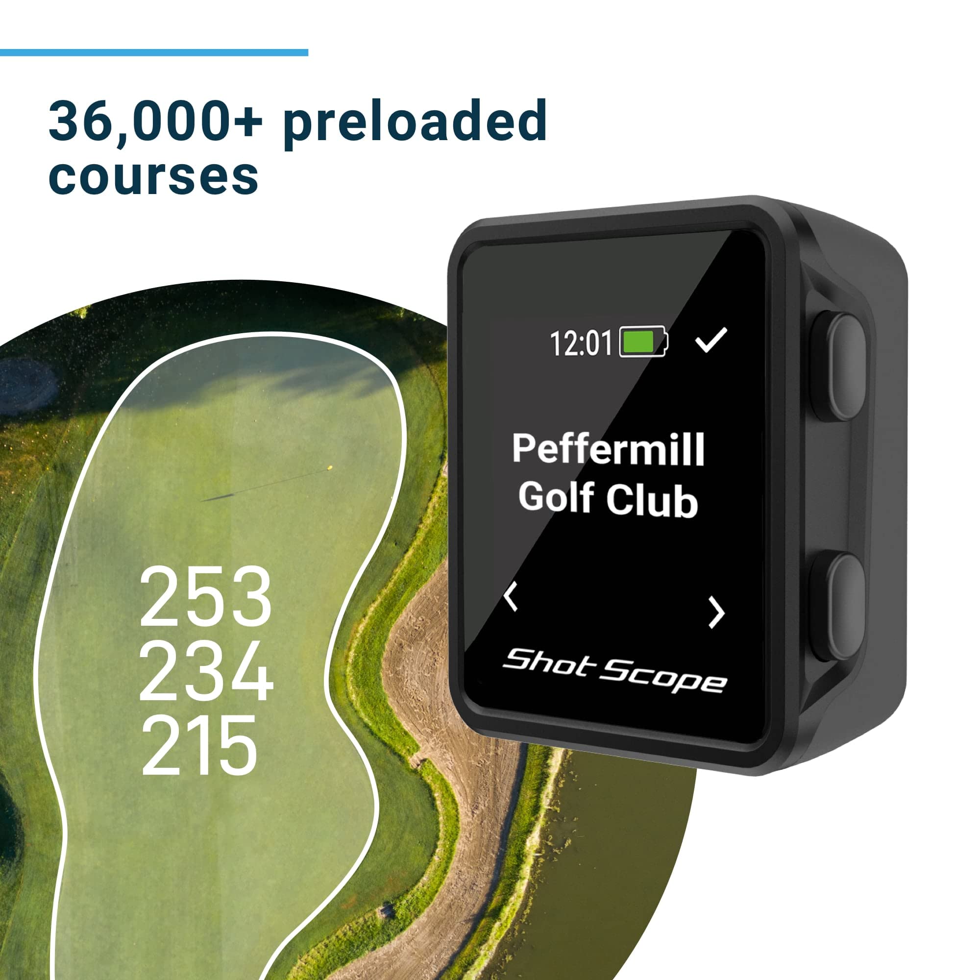 Shot Scope H4 Handheld Golf GPS Rangefinder - Accurate Distance Measurement for Golfers | Perfect for Course Play & Practice Sessions