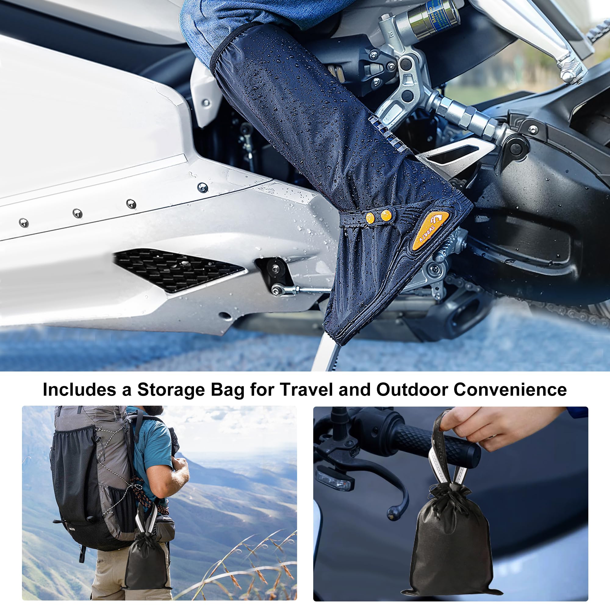 Waterproof Rain Shoe Covers for Men & Women - Slip-Resistant Overshoes (Black, Large) - Perfect for Commuting, Hiking & Outdoor Work in Wet Weather