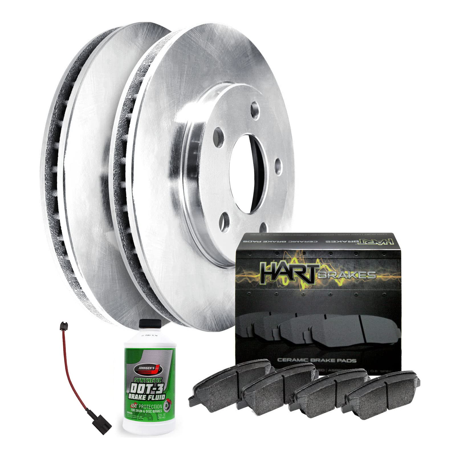 Hart RBB1.20002.62 Rear Brake Kit - Semi-Metallic Brake Pads & Rotors with Sensor Wire | High-Performance Braking System for Trucks, SUVs & Sedans | Perfect for City Driving, Highway Commuting & Heavy Loads