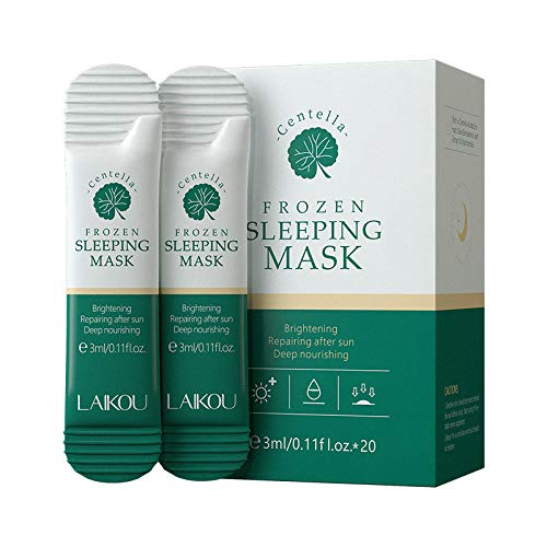 Laikou Centella Frozen Moisturizing Repairing Sleeping Mask - Soothing Night Travel Set for Oily Skin, Wash-Free Facial Mask (20PCS) | Deep Hydration & Skin Repair for Nighttime Skincare Routine