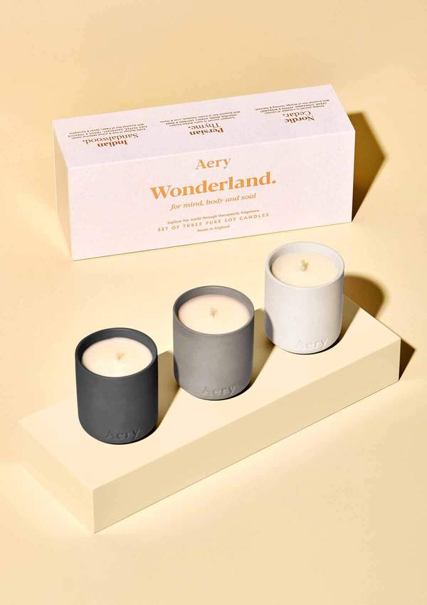 Aery Fernweh Collection Wonderland Votive Candle Gift Set of 3 - Scented Candles for Home Decor, Relaxation & Romantic Ambiance - Perfect for Bedroom, Bathroom & Gift Giving