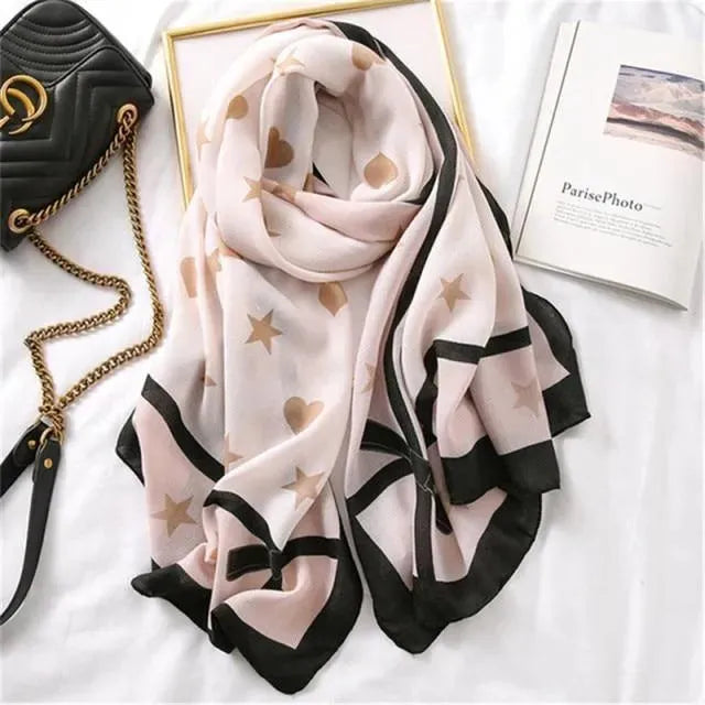Luxury Striped Scarves for Women - Soft Cashmere & Silk Blend - Elegant Fashion Accessory for Winter, Office & Special Occasions
