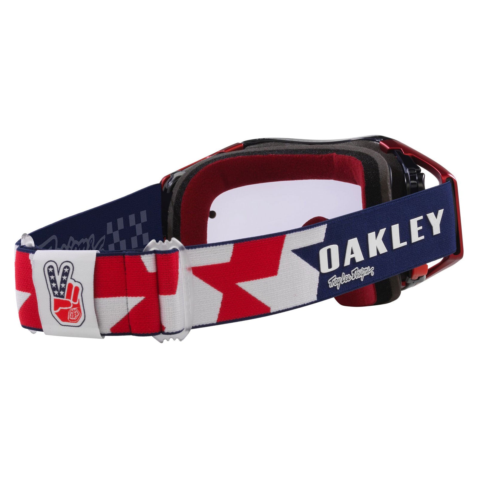 Oakley Airbrake MX Goggles - Red White Blue Stars Design - Motocross & Off-Road Riding - Durable UV Protection for MX Racing & Outdoor Sports