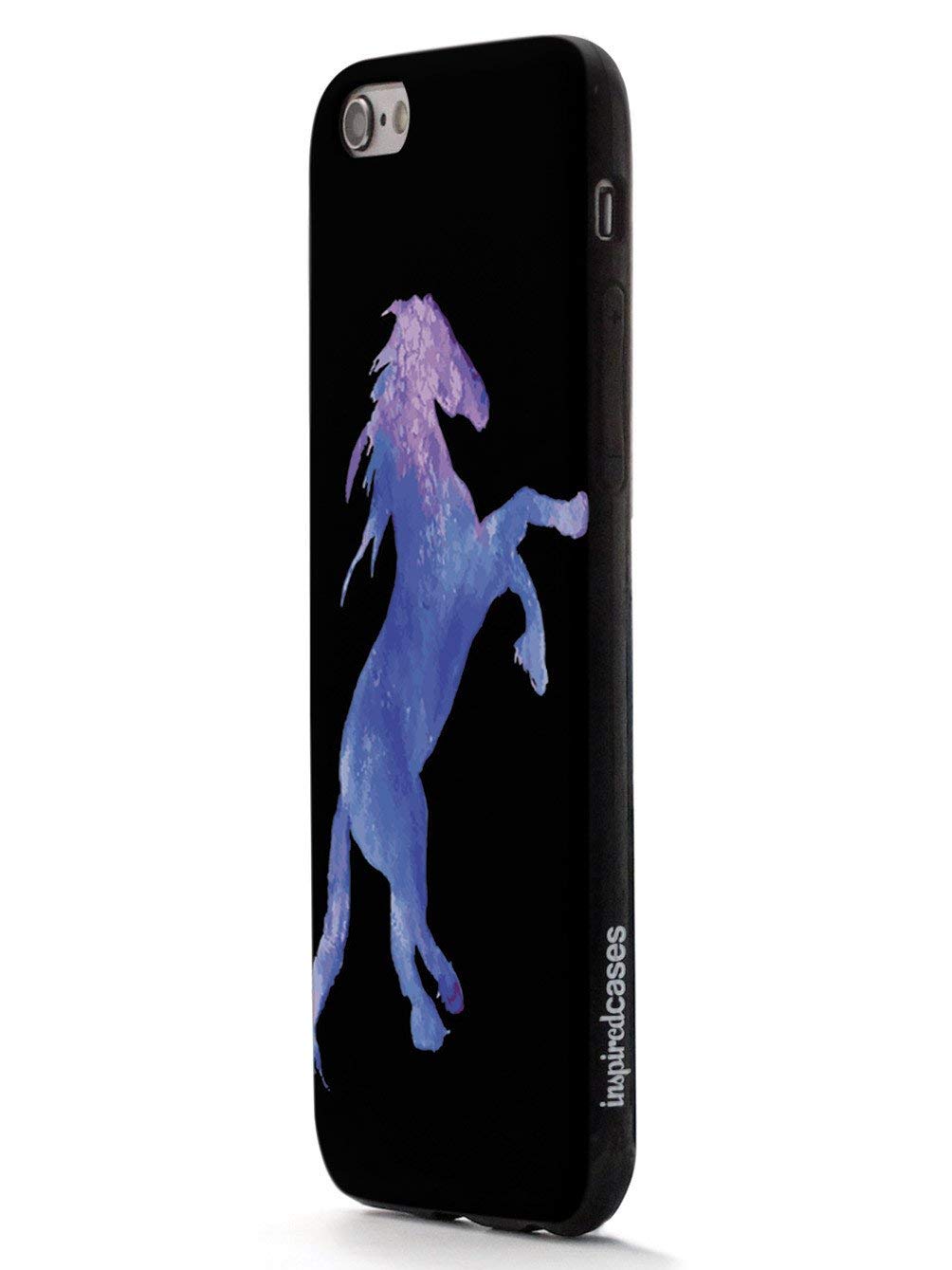 Inspired Cases - iPhone 7 Plus Case with 3D Textured Protection - Watercolor Horse Silhouette Design - Black - Durable Shockproof Cover for Everyday Use & Outdoor Activities