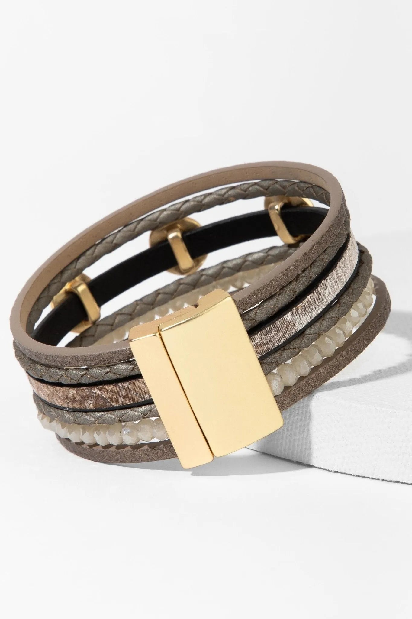 Elegant Leather Gold Medallion Multi Strand Bracelet for Women - Boho Chic Jewelry for Parties, Weddings & Everyday Wear