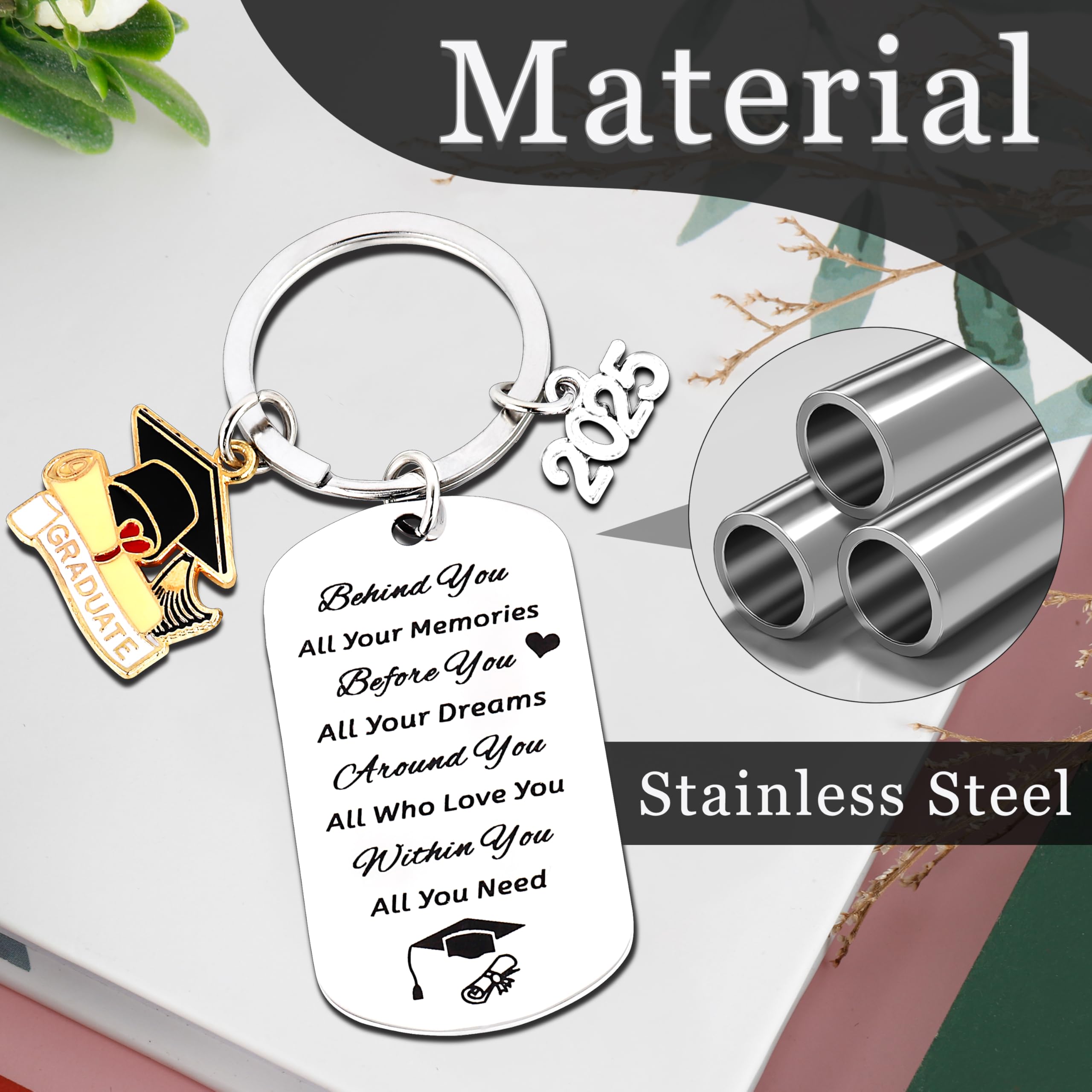 Class of 2025 Graduation Keychain - Inspirational Gift for College, High School & Middle School Students | Personalized Graduation Gift for Him & Her | Perfect for Commencement Ceremony, Graduation Party & Keepsake