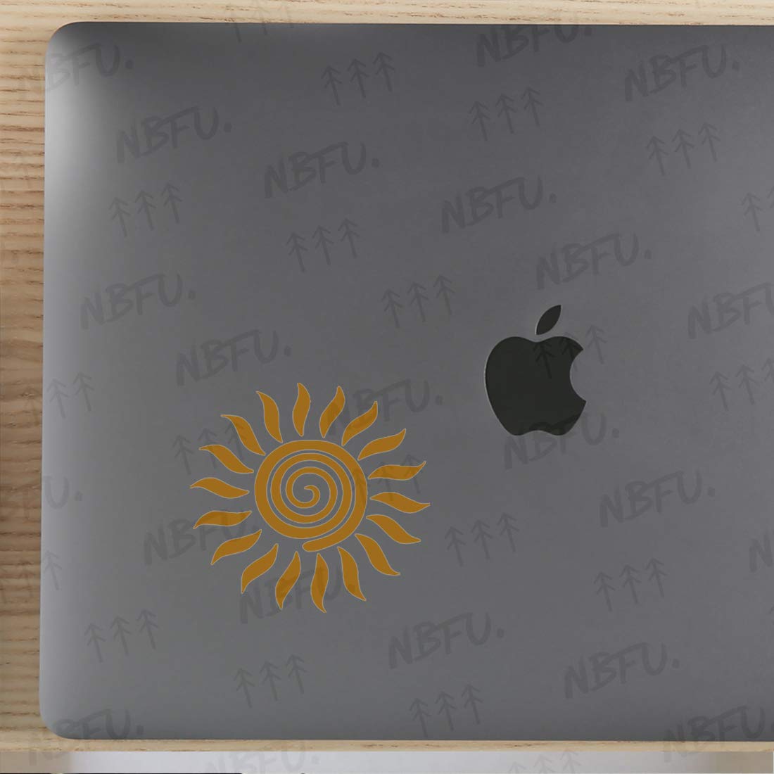 Premium Waterproof Vinyl Decal Stickers Set of 2 - Tribal Sun Metallic Gold Design for Laptop, Phone, Helmet, Car Window, Bumper, Mug, Cup, Door & Wall Decor | Perfect for Personalizing Devices, Home Decor, and Gift Giving