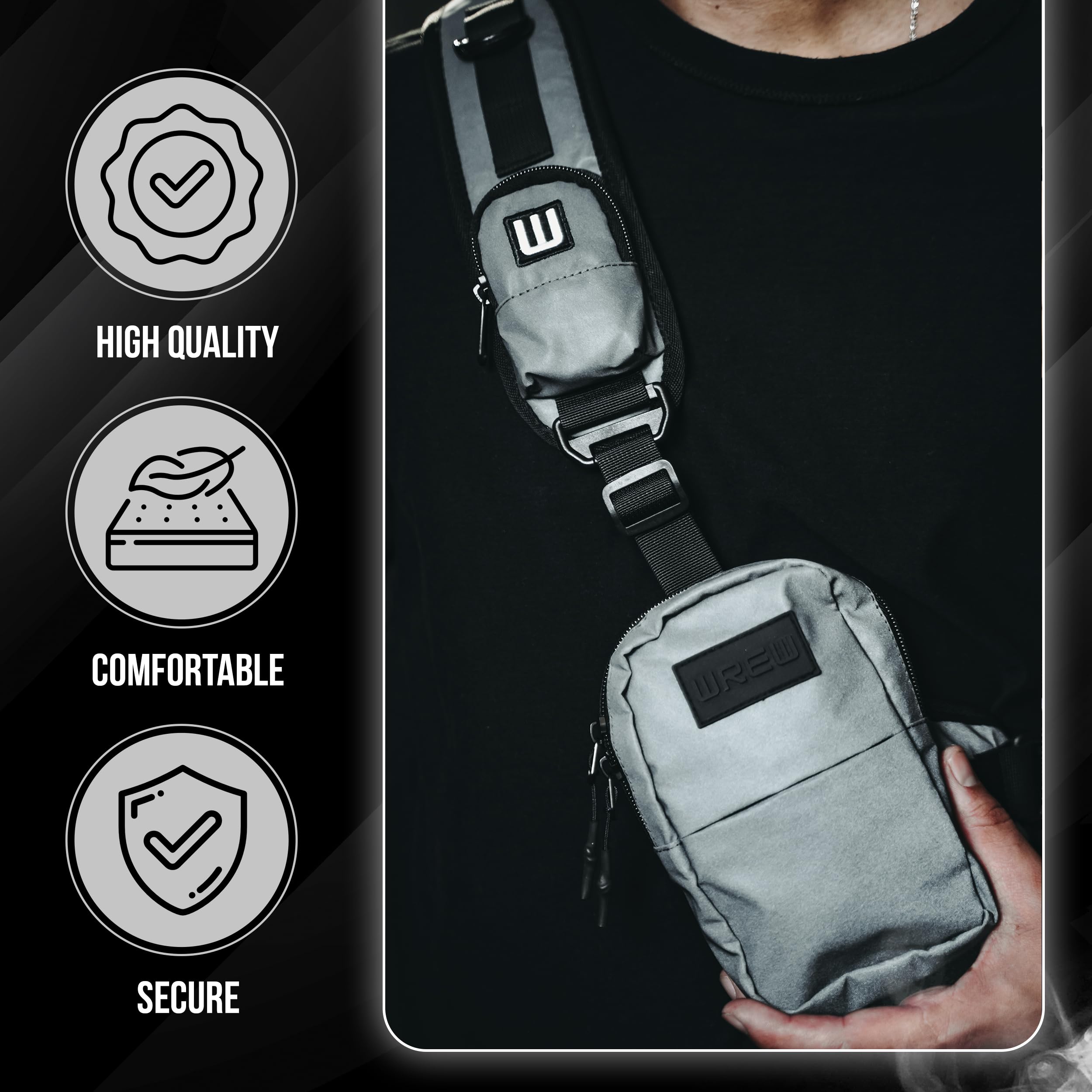 Men's Small Crossbody Bag - Mini Sling Bag with Key Holder - Lightweight Shoulder Bag for Travel, Hiking, Gym & Everyday Use - Durable & Multipurpose Crossbody Purse for Men