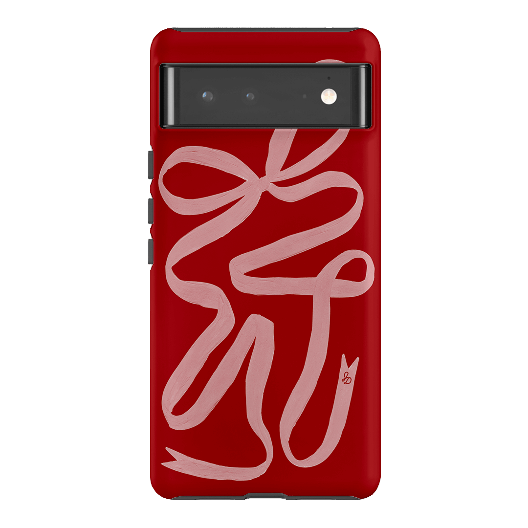 Cupid's Bow Ribbon Phone Case for iPhone & Samsung - Elegant Valentine's Day Gift for Her, Romantic Couple Accessory | Perfect for Dating, Anniversaries & Special Occasions