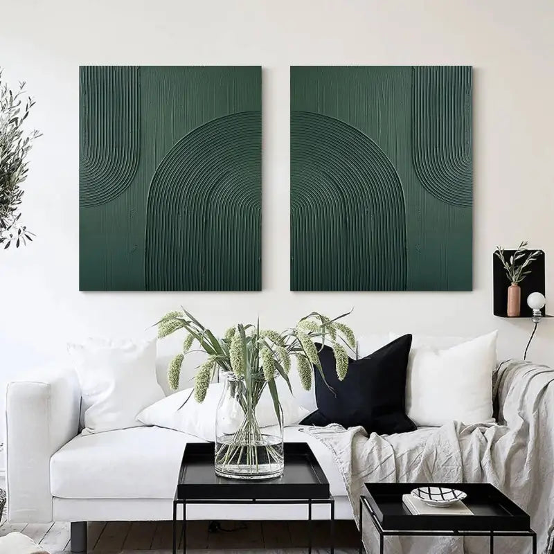 Abstract Tranquility Wall Art Set of 2 - Modern Minimalist Canvas Paintings for Living Room, Bedroom & Office Decor #WS019