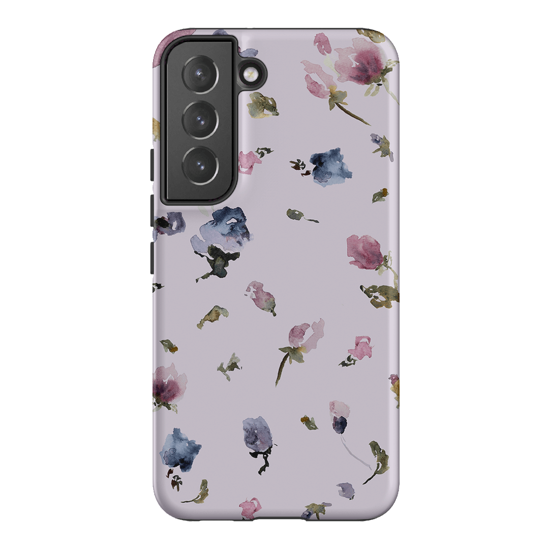 Violet Floral Phone Case for iPhone & Samsung - Slim Protective Cover with Botanical Design - Perfect for Everyday Use, Travel & Outdoor Activities