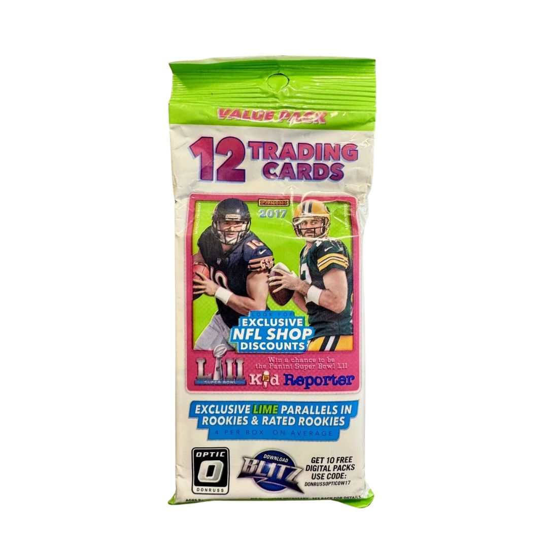 2017 Panini Donruss Optic Football Fat Pack - NFL Trading Cards for Collectors & Fans - Perfect for Sports Memorabilia Collections and Fantasy Football Enthusiasts