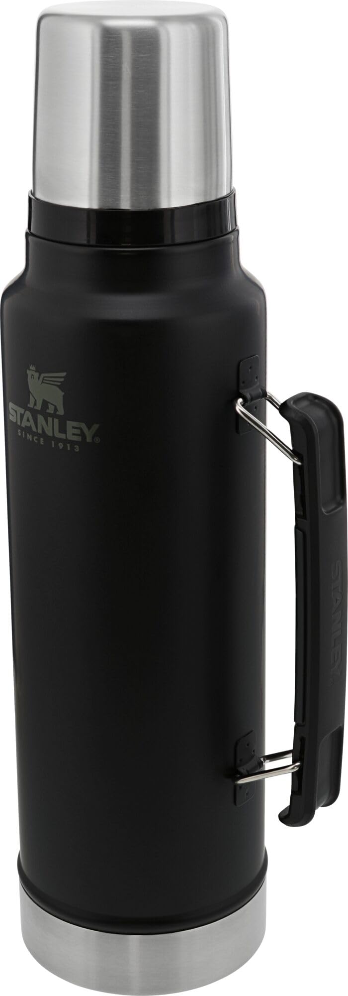 Stanley Classic Legendary Vacuum Insulated Bottle 1.5QT (48oz) Matte Black - Keeps Drinks Hot/Cold for Hours, Perfect for Camping, Hiking & Outdoor Adventures